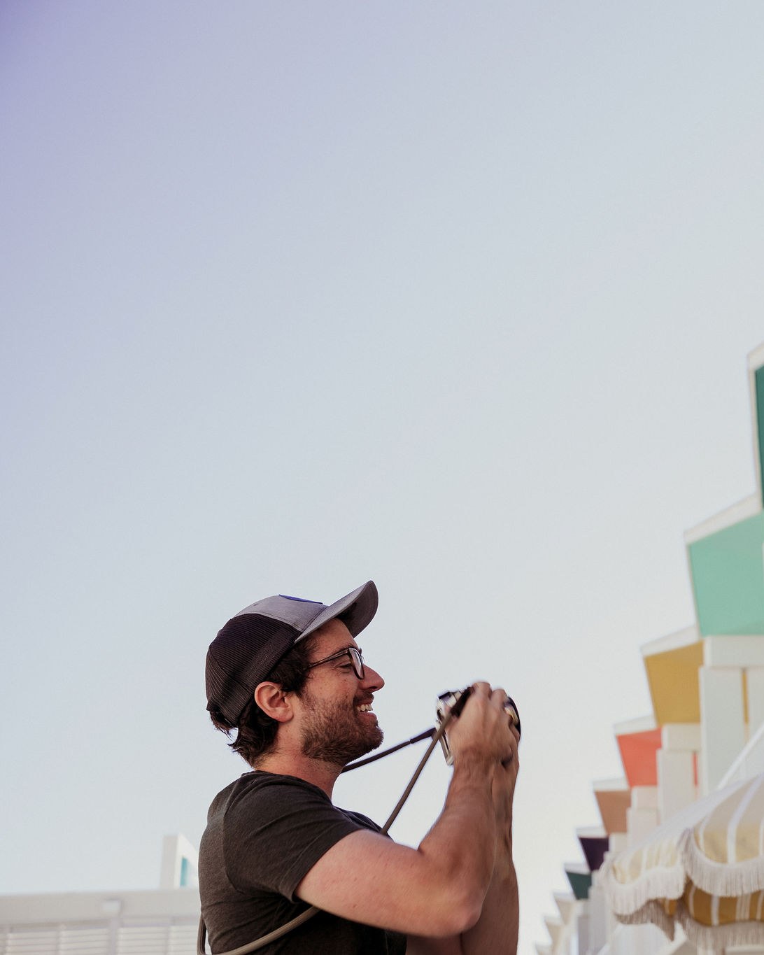 Zach Callaway shooting stills on set at Hotel Lucine