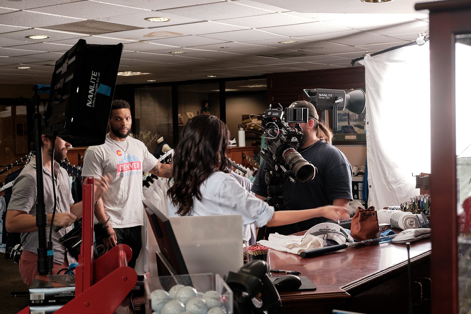 Behind the scenes 3 on the Dream, Delight, Discover shoot for The Woodlands Resort